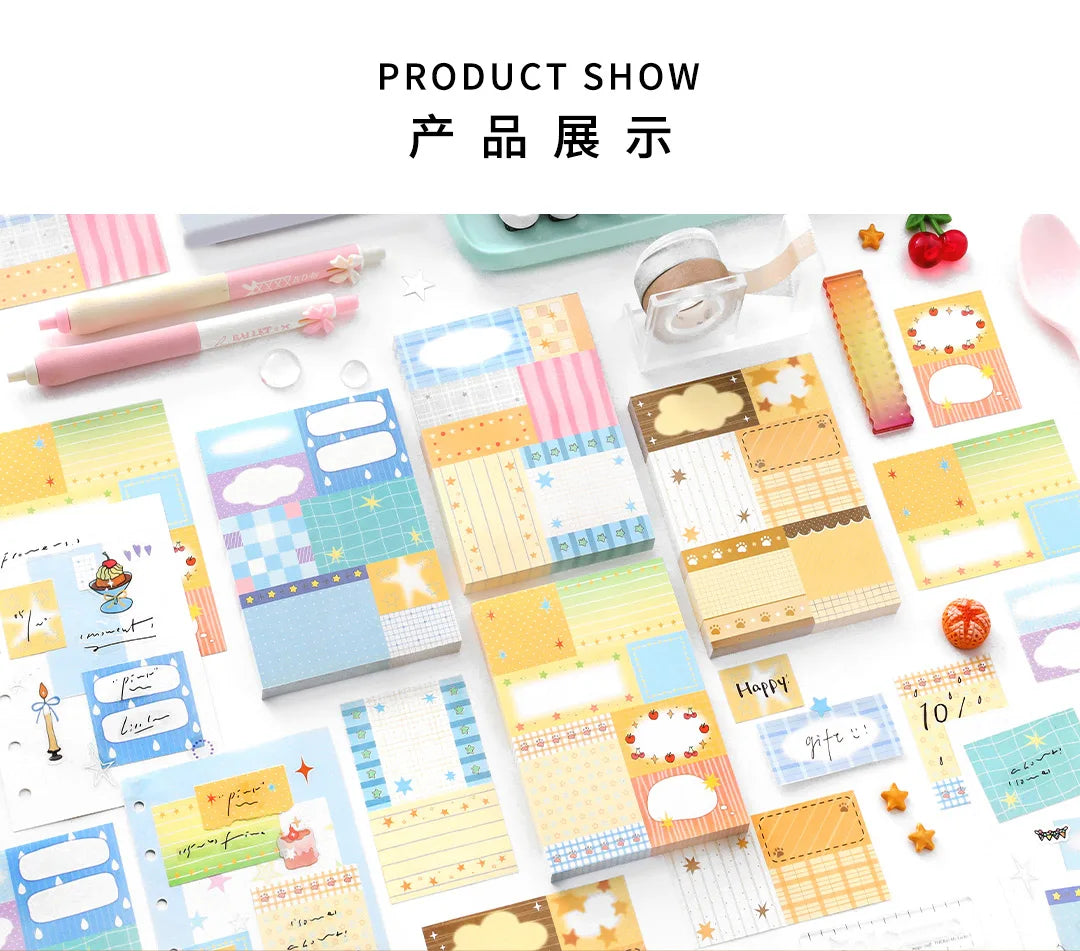 80sheets Starlight Fragment Series Kawaii Ins Message Notes DIY Scrapbooking Material Aesthetics Craft Paper