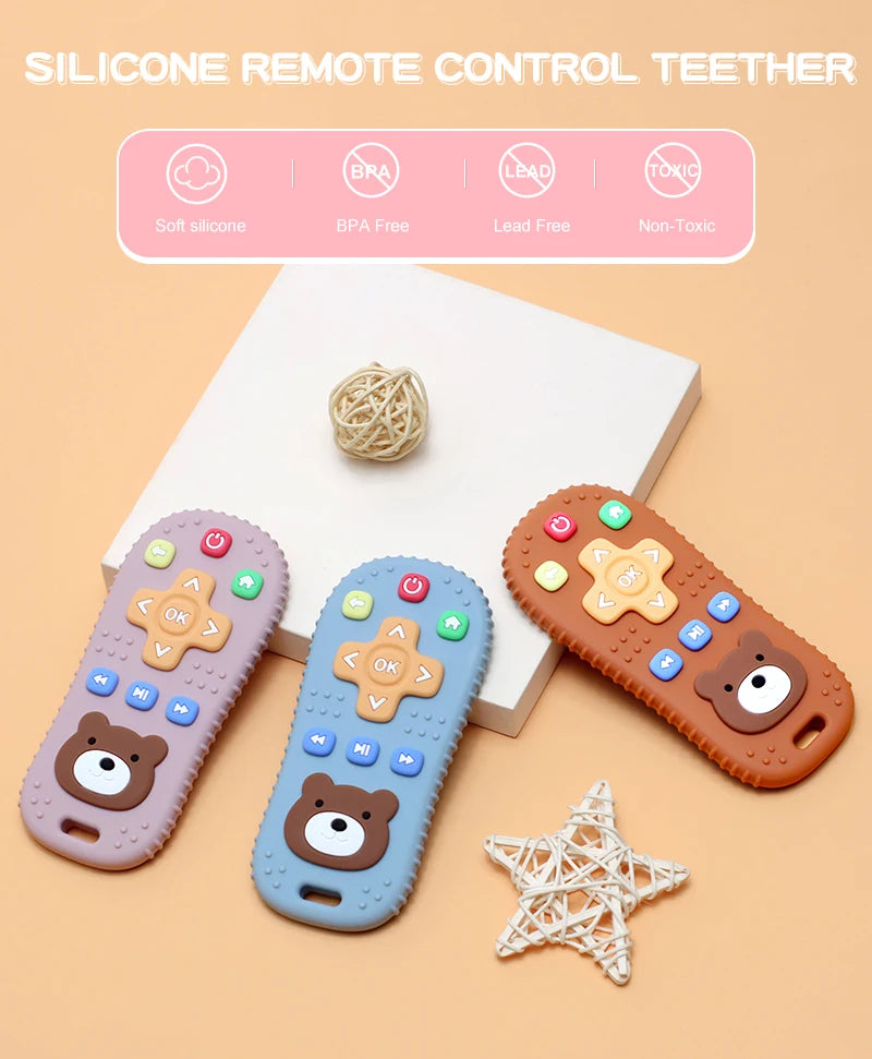 Baby Teethers Remote Control Shape Silicone Molar Chewing Toys Silicone Teething Toys Infant Baby Gifts Newborn Accessories