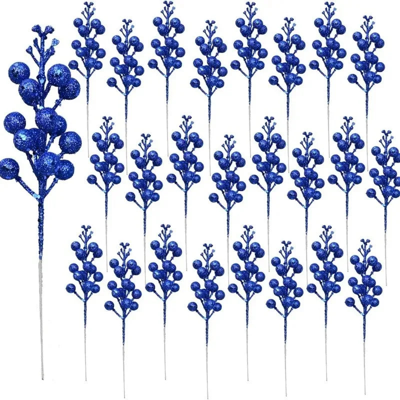 5/10Pcs Chritsmas Decoration Snowflake Red Berry Branche Chritsmas Tree Pendant for Home Decor Xmas New Year 2025 Gift Accessory