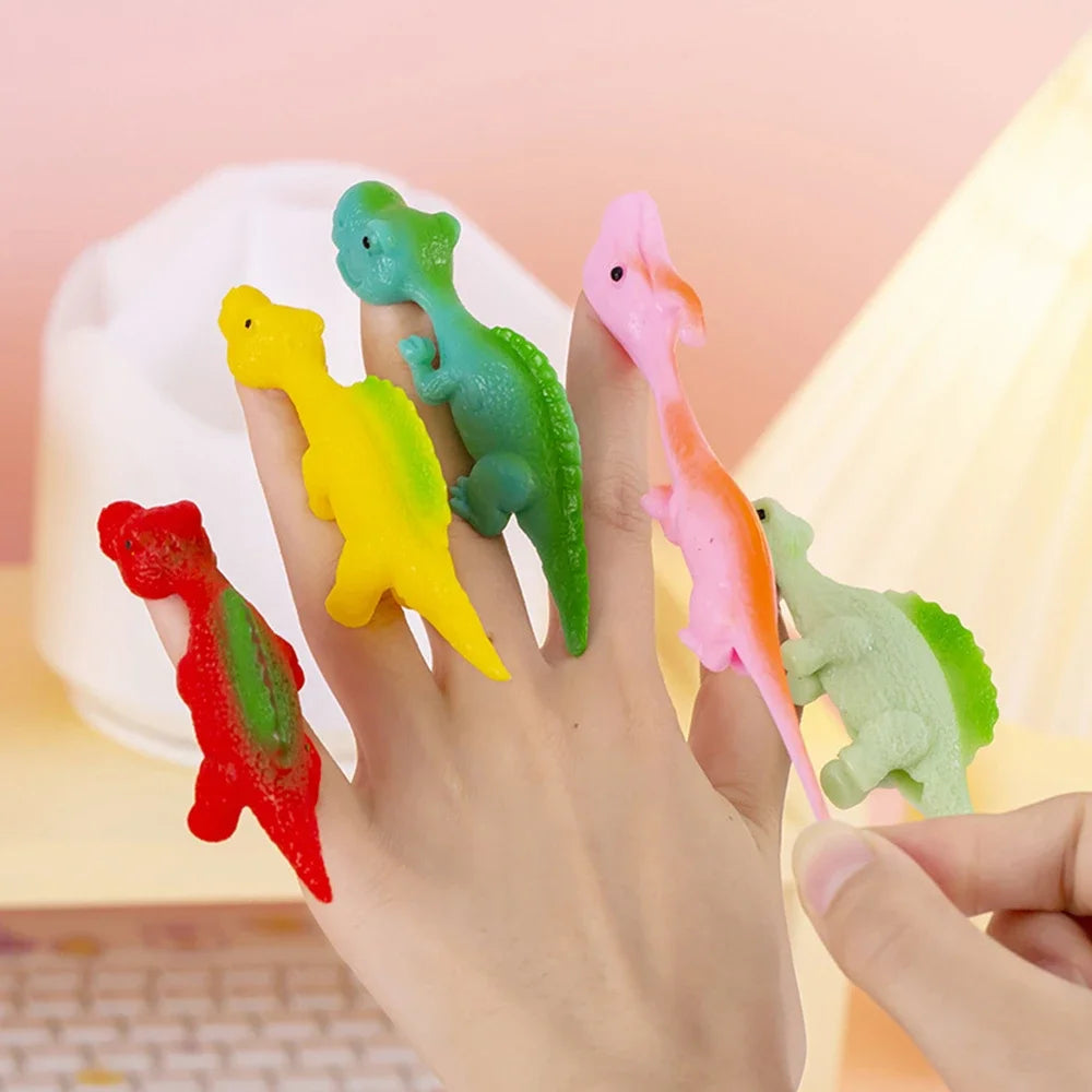 5-20Pcs Colorful Finger Catapult Dinosaur Games Birthday Shower Party Favor Giveaway Christmas Carnival Party Gift