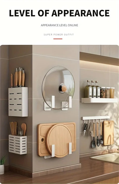 30-50Cm Kitchen Seasonings Rack Pepper Wall-Mounted Hook Cabinet Storage Spatula Tool Storage Kitchen Accessories