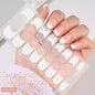 16Tips UV Semi-Cured Gel Nail Wraps Sticker 5D Pure Color Full Cover UV Lamp Gel Sticker Long-Lasting Nail Extension Patch Strip