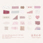 Journal GO 50pcs Dual Material Cloth Fabric Textured Stickers for Photo Frame Collage Junk Journal Scrapbooking diy Material