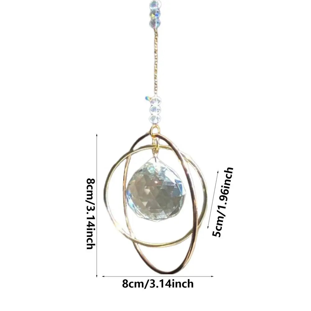 Suncatcher Hanging Crystal Moon Catcher Pendants Wind Chimes Rainbow Prism Window Drop Bell Christmas Tree Home Decor