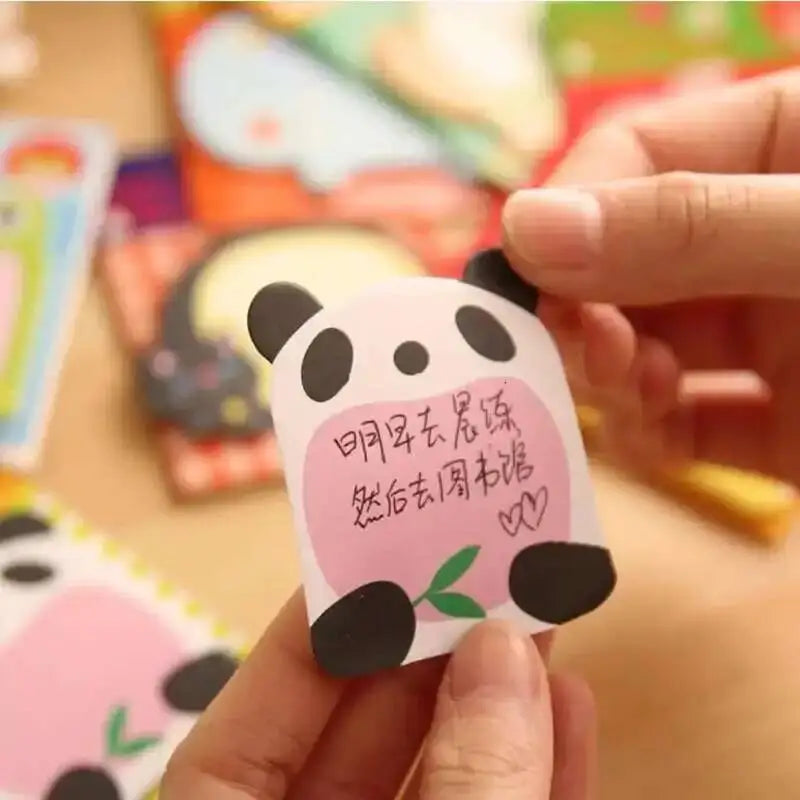 1 Pcs Sticker Cute Kawaii Animal Sticky Notes Notepad Memo Pads Office School Supply Stationery Panda Cat Hare Bookmark Post
