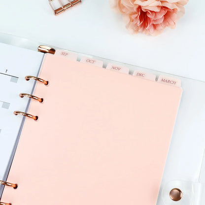 A5 A6 A7 Pink Black  Index Divider Cute 6 Holes For Binder Planner Notebook Stationery Notebook Paper Divider Accessories