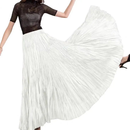 11 Colors Irregular Pleated A-line Skirt For Women High Waist Solid Color Loose Fashion Skirts Casual 2025 Spring New