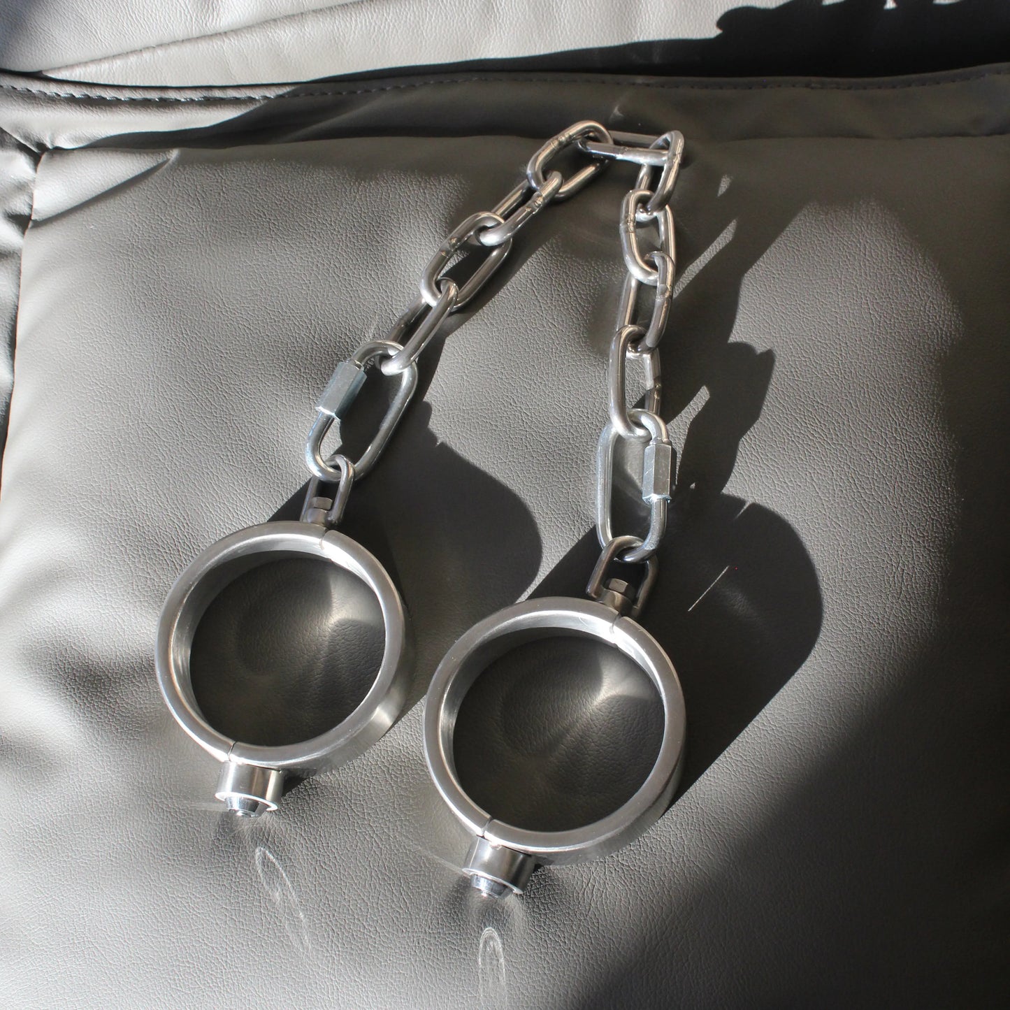 Heavy Duty Stainless Steel Handcuffs Ankle Cuffs Neck Collar Press Lock BDSM Restraints Bondage Adult Games Sex Toys for Couples