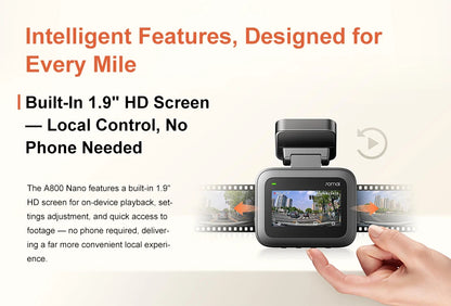 Global Version 70mai Dash Cam A800Nano 4K Image HDR GPS ADAS 24H Parking  70mai A800Nano True 4K Car DVR