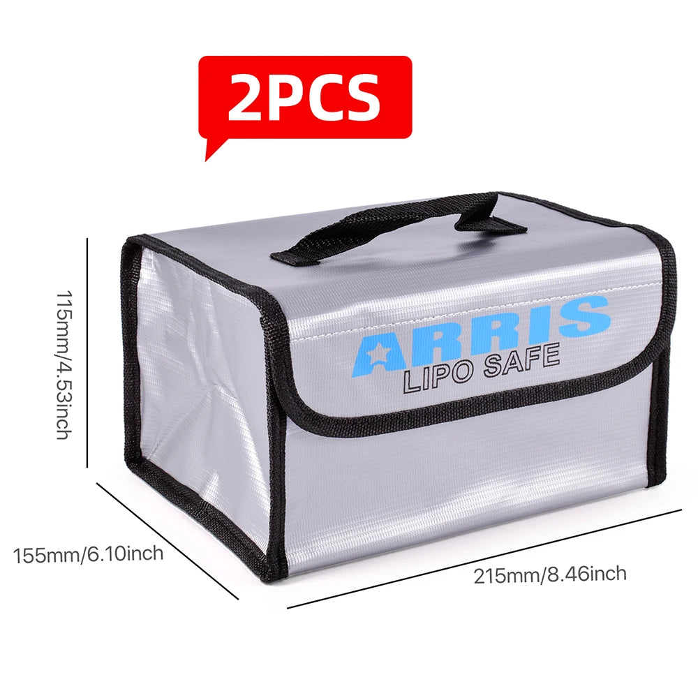 Lipo Guard Safety Bag Fireproof Explosion-Proof Portable Lipo Safety Bag 215*115*155mm for RC FPV Racing Drone Car Battery Safe