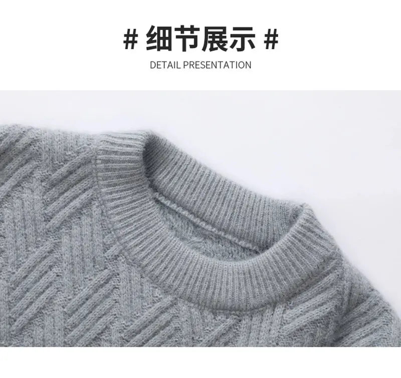 Warm Knitted Pullover 2025 New Winter Men's O-neck Casual Sweater High-quality Men's Pullover Clothing Size 4XL