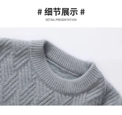Warm Knitted Pullover 2025 New Winter Men's O-neck Casual Sweater High-quality Men's Pullover Clothing Size 4XL