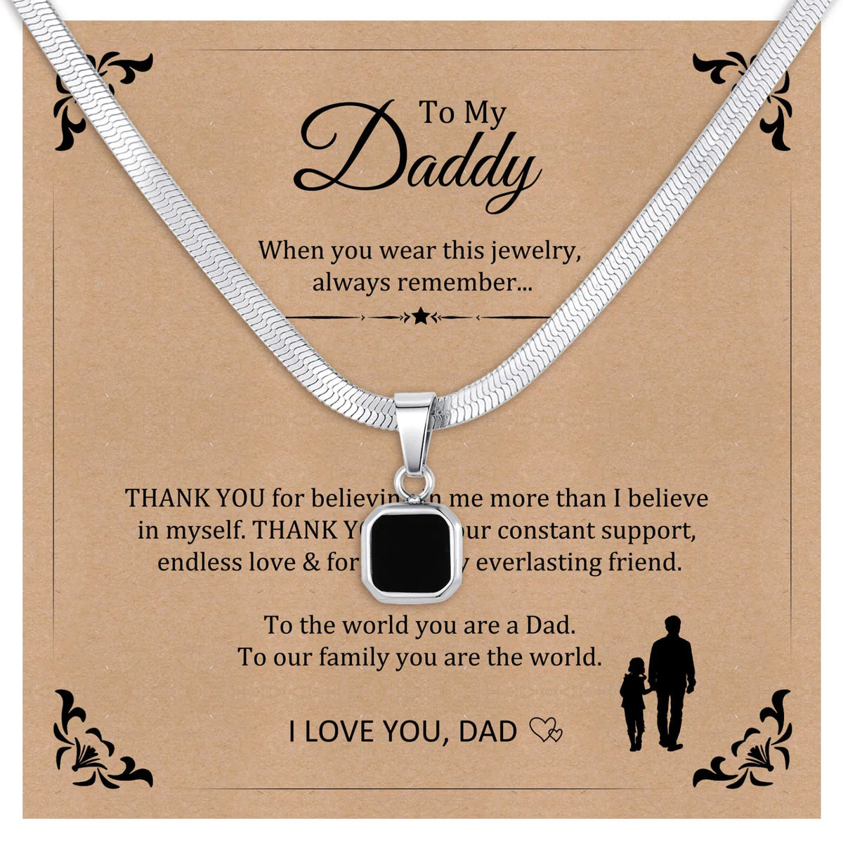 Vnox Geometric Square Natural Stone Pendant Necklace for Men, Gold Silver Color Stainless Steel Blade Chain, Trendy Jewelry Gift