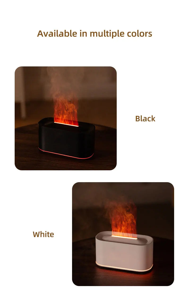Mini Aroma Diffuser Aromatherapy Realistic Flame Lights Colorful RGB Air Humidifier Desktop USB Sprayer/Essential Oil Set