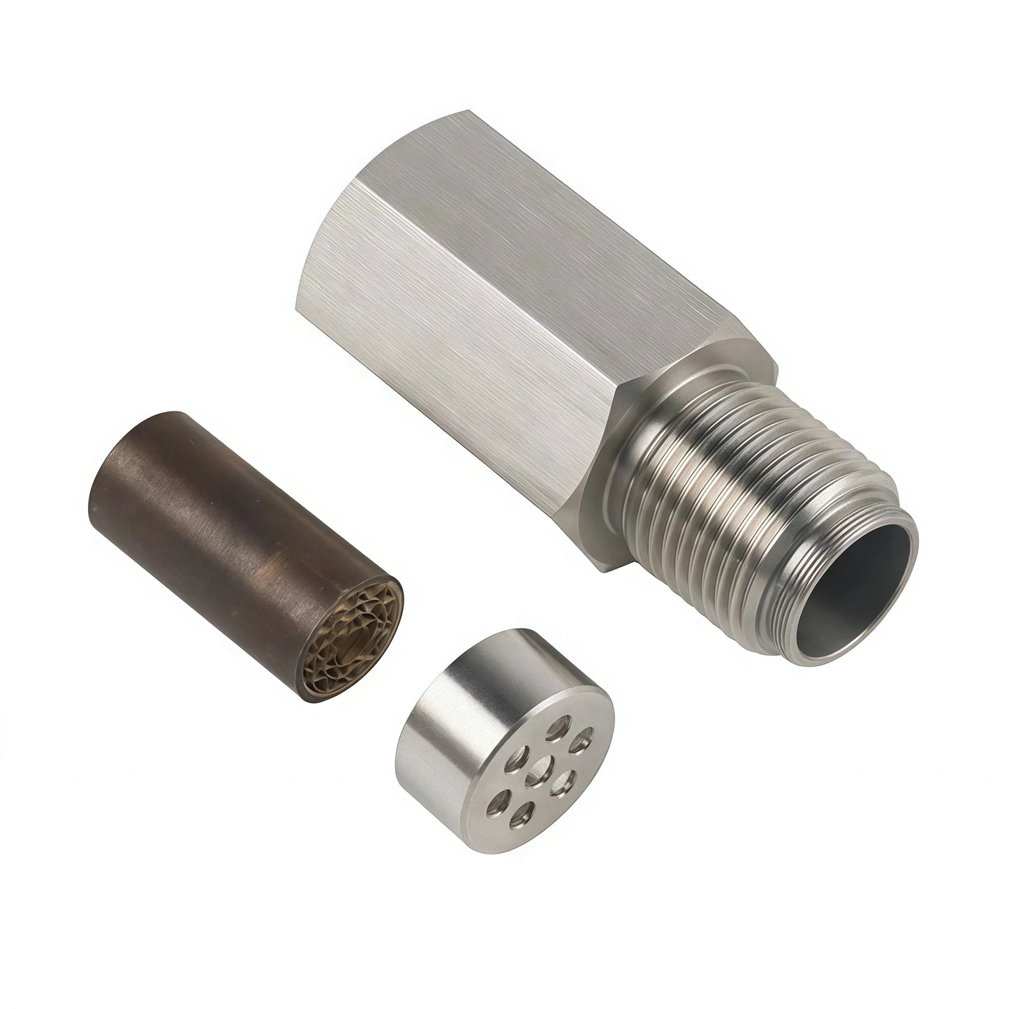 1PCS Oxygen Sensor Adapter Car Inspection Engine Light Fixing Catalytic Network Oxygen Sensor Interval Mini Catalytic Converter
