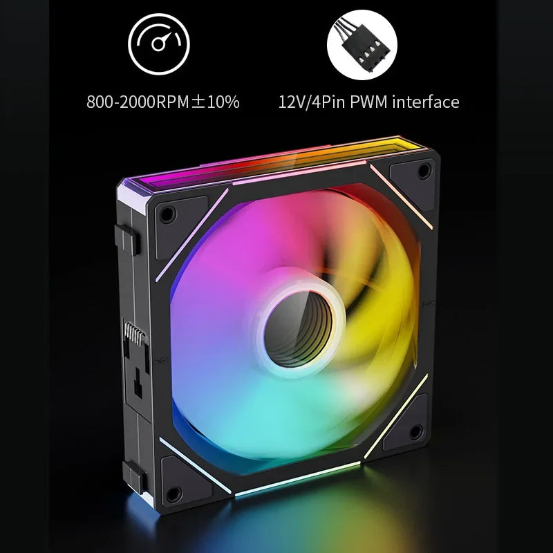 Teucer JM-1 PC Case Fan Mirror Cycle ARGB Light 120mm 3in1 800-2000rpm 12v/4Pin PWM Low noise Chassis Water Cooling Ventilador