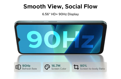 DOOGEE Note56 Pro Smartphone 32GB+128GB Android 16 6150mAh Battery 6.56'' 90Hz Screen 13MP+8MP Widevine L1 NFC Cell Phone
