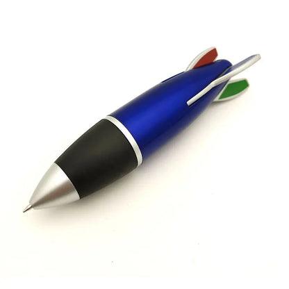 4in1 Color Retractable Rocket Ballpoint Pen 1.0mm Bullet Tip Office School Writing Signature Ball Pens Stationery Black Blue Red