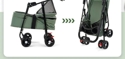 2026 New Lightweight Foldable Pet Stroller Teddy Cat Dog Handcart Outdoor Travel Cart for Small Pets