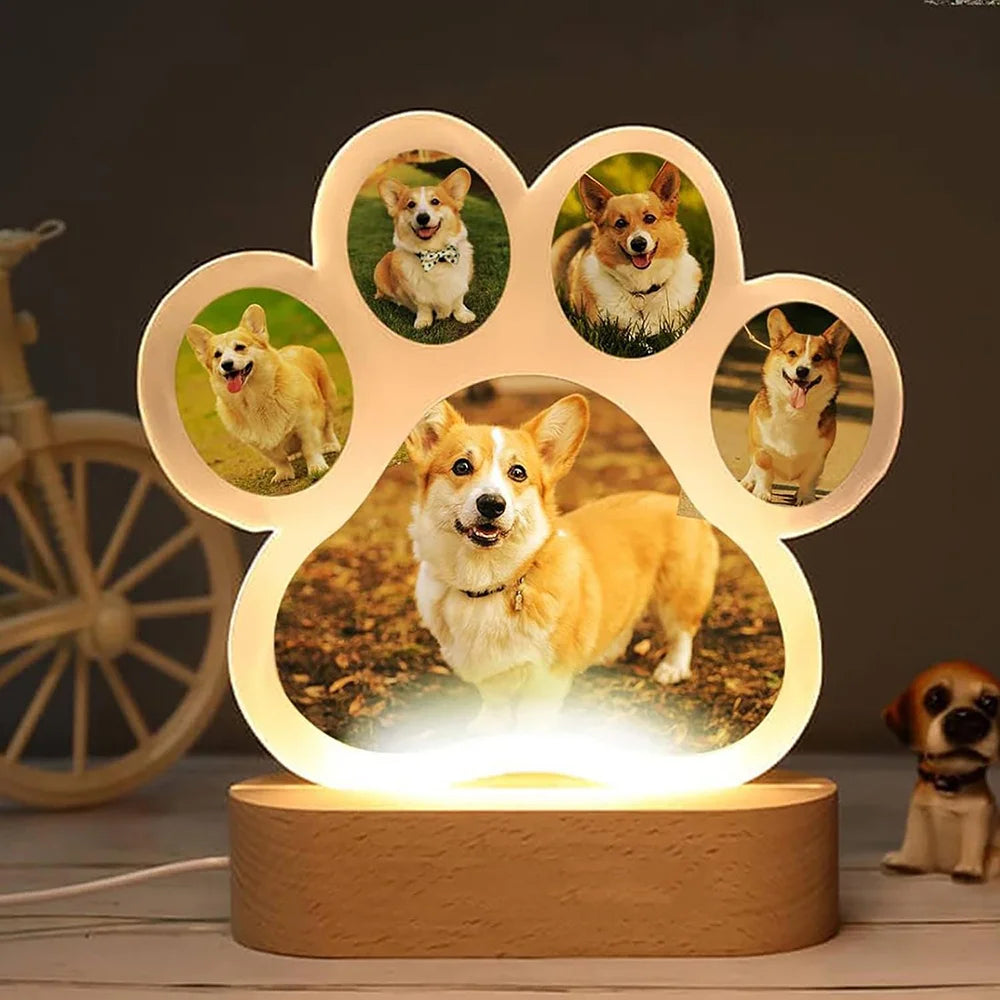 Custom Photo Dog Paw Night Light Personalized Memorial Gift Exquisite Decor for Dog Lovers Exquisite Home Decor Custom Light