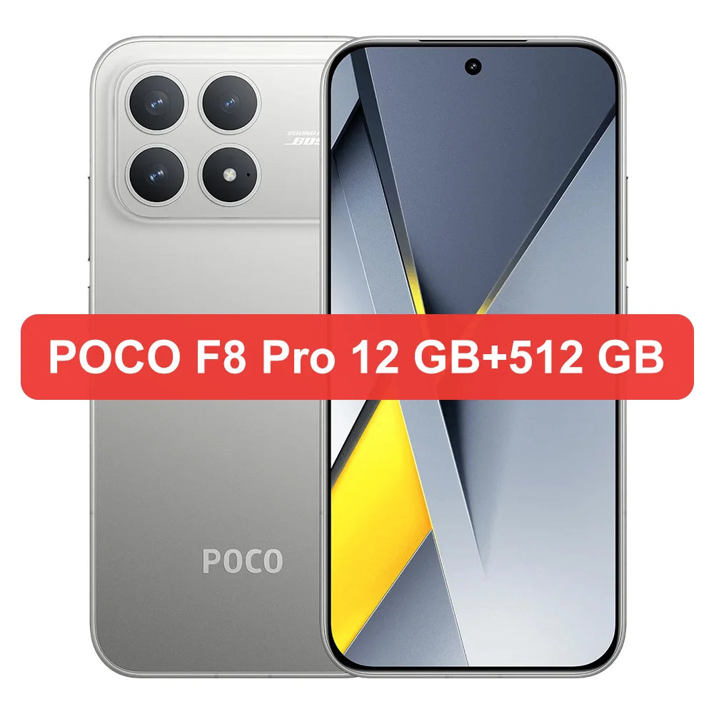Global Version POCO F8 Pro 5G Smartphone Snapdragon® 8 Elite 6.59" Eye-care AMOLED display 6210mAh 100W HyperCharge IP68 NFC