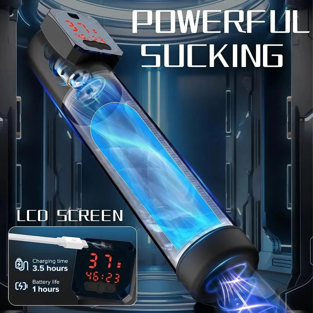 Electric Penis Pump for Man Automatic Vacuum Sucking Vibrator Enlarge IPX7 Waterproof 5 Suction 6 Training Modes Adult Sex Toys