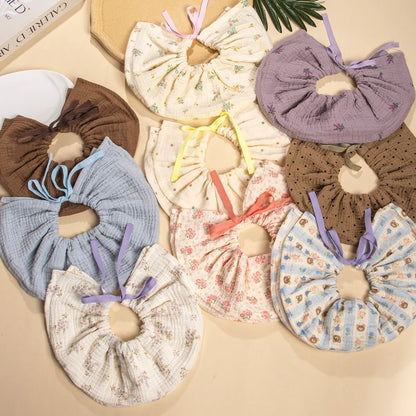 New Cute Drawstring Baby Bibs Newborn Cotton Gauze Saliva Towel Burp Cloths Bandana Scarf for Boy Girl Soft Feeding Drool Bib