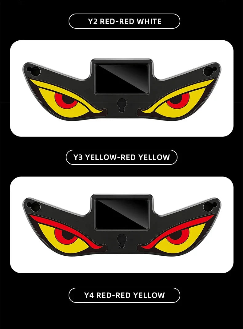 Solar Demon's Eye Car Lights Dynamic Expression Led Light Ambience Lamp Decoration Rechargeable Warning Lamps with Suction Cups