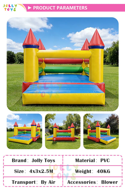Kids Inflatable Bounce Castle with Reinforced Safety Barriers Outdoor Jumping Bouncer for Family Parties Backyard Entertainment