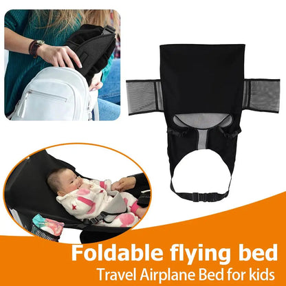 Travel Airplane Bed For Baby Pedals Bed Kids Airplane Seat Extender with Side Pocket Portable Foot Rest Hammock Car Sleep Crib