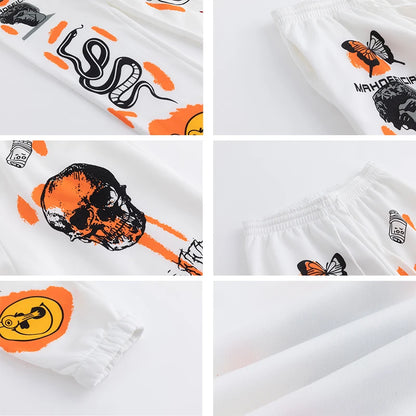 2025 Women Sweatpants Joggers Y2K Harajuku Cartoon Skull Printed Streetwear Sweatpants Pants Casual High Waist Sweatpants Y2K