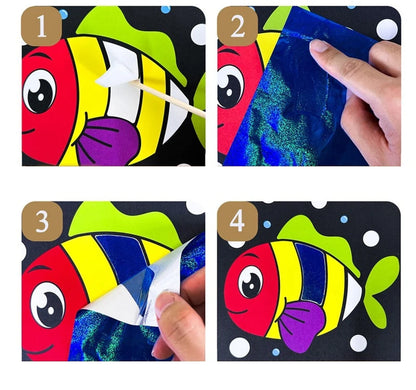 12Pcs DIY Cartoon Magic Transfer Painting Crafts for Kid Crafts Creative Drawing Educational Learning Art School Supplies