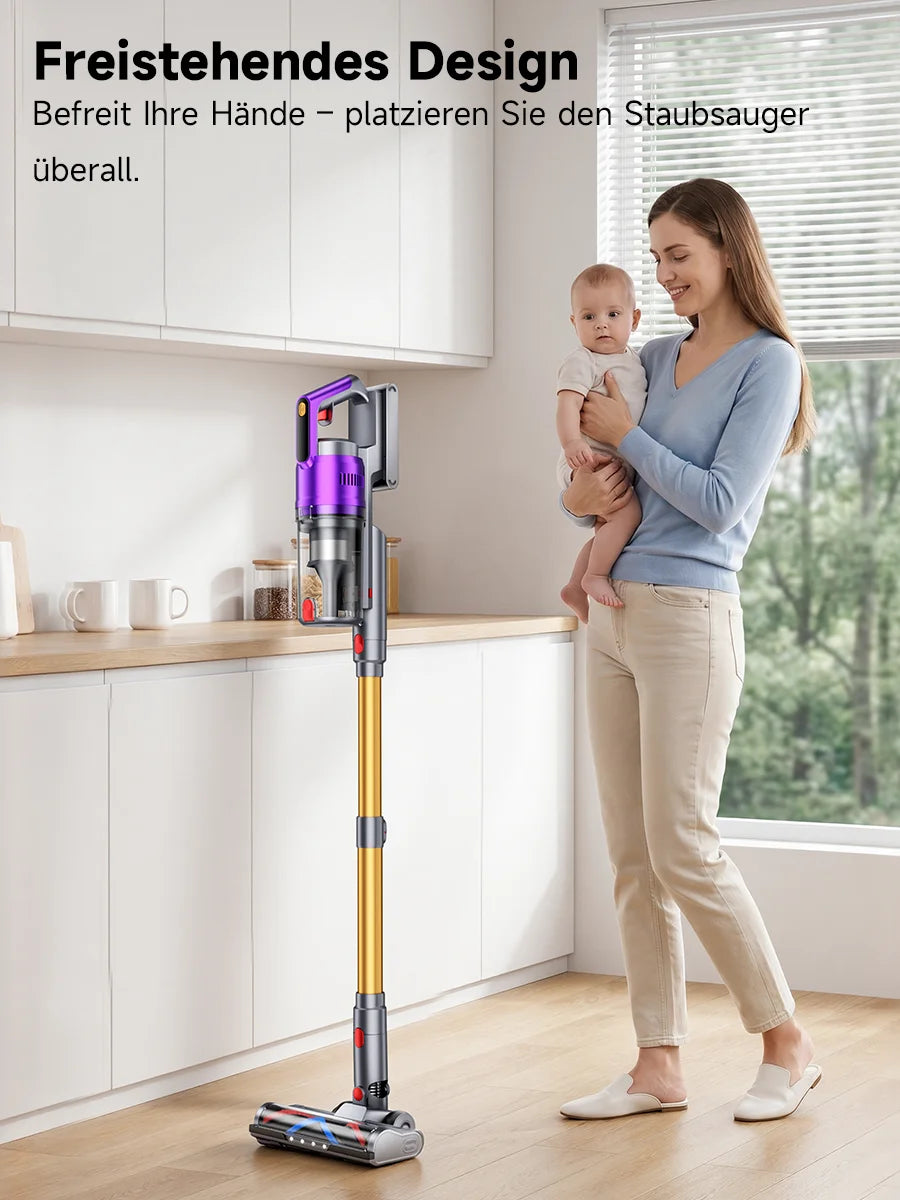 Tdyon Nova 70000PA 680W Cordless Vacuum Cleaner 75mins Long Runtime Removable Battery Self-Standing Wall Charging Vacuum Cleaner