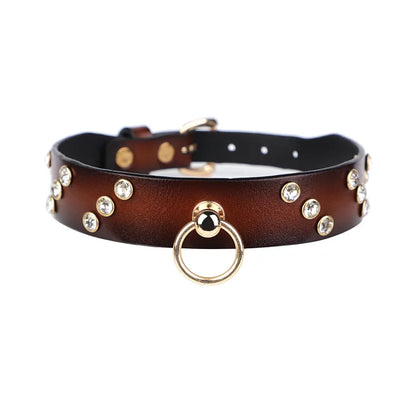 Genuine Leather Series Collar Slave Bed Neck Restraint Belt Strap BDSM Female Couple Bondage Erotic Fun Sex Toys Adult Games