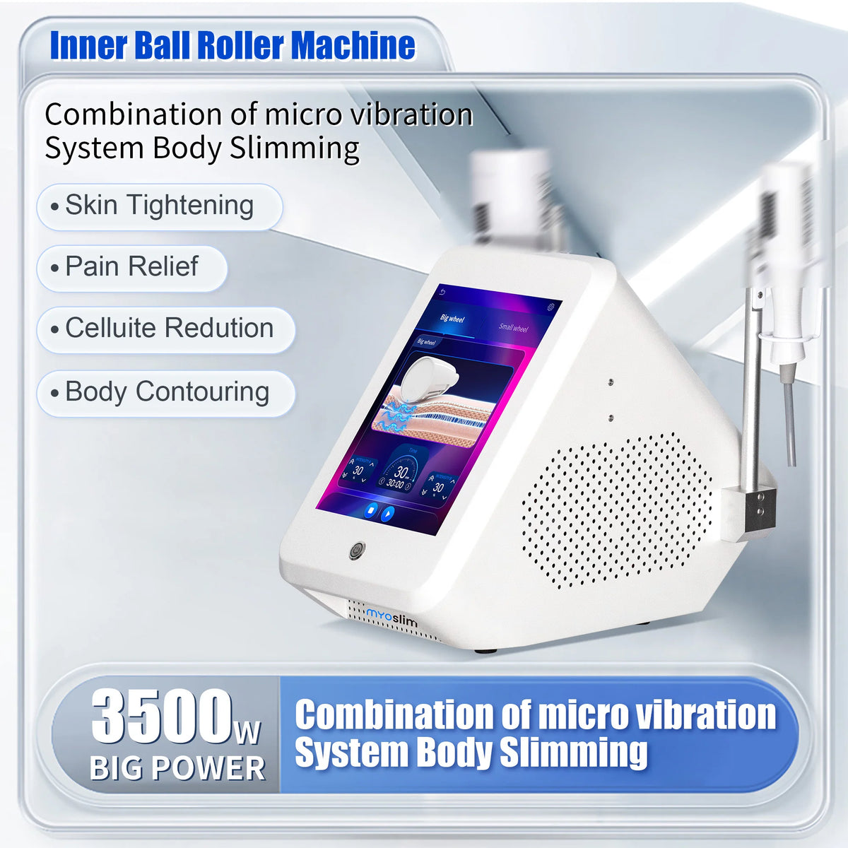 200HZ Slimming Cellulite Reduction Roller Infrared Vacuum Massage Beauty Machine 3500W Inner Ball Roller for Body Care