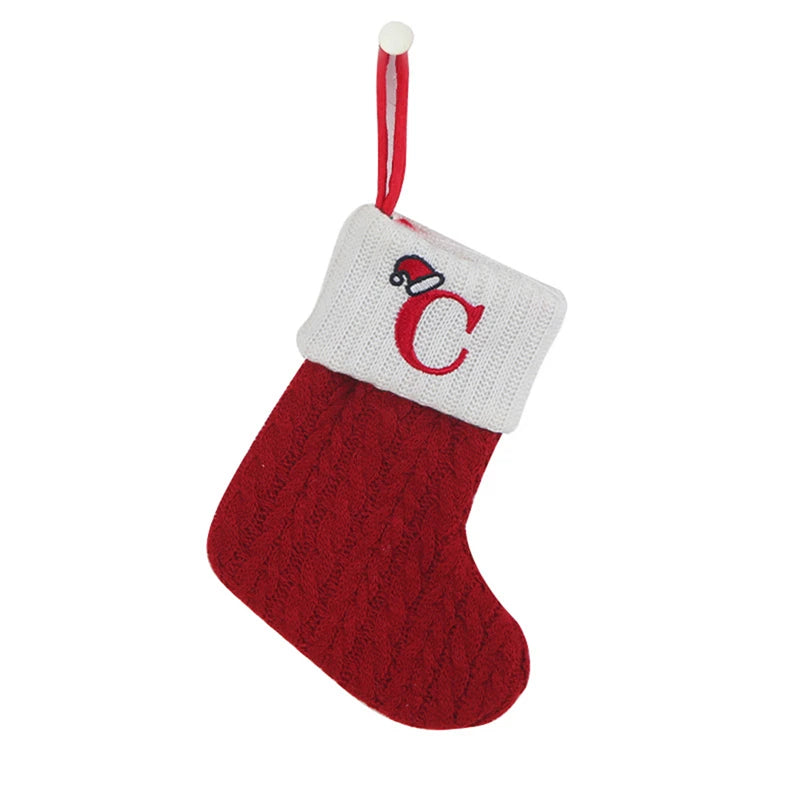 Christmas Alphabet Knitting Socks Christmas Tree Ornaments Christmas Decorations For Home 2024 Navidad Noel 2025Xmas Gift