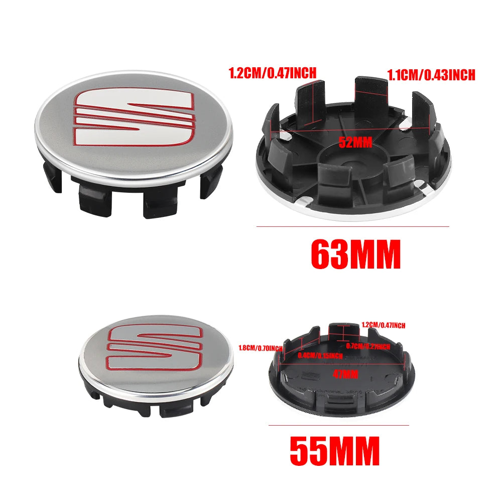 4Pcs 55/56/63mm Car Wheel Tire Center Emblem Cover Hub Caps Sticker for seat cupra Ateca Leon 6f 6j FR Mk2 Mk3 5f 1p lbiza Exeo