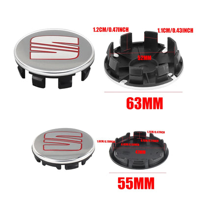 4Pcs 55/56/63mm Car Wheel Tire Center Emblem Cover Hub Caps Sticker for seat cupra Ateca Leon 6f 6j FR Mk2 Mk3 5f 1p lbiza Exeo