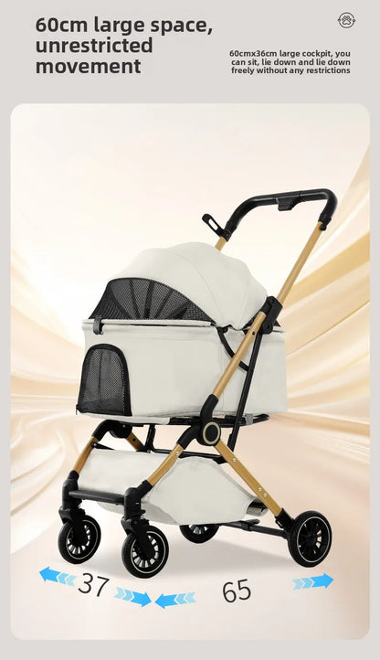 New Pet Stroller Dogs Cats Lightweight Foldable Outdoor Travel Small Medium Breed Teddy Poodle Pet Trolley Pet Stroller