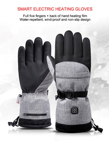 Men Electric Heated Skiing Gloves Smart Electrical  Winter Warm with Battery Case Gloves Touch Screen Electric Heated Equipment