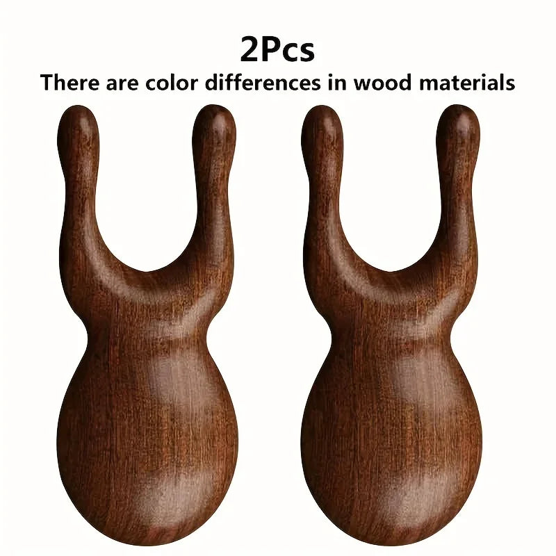 Wooden Gua Sha Facial Tools Head Massager Sandalwood Wood Massage Tool for Face Nose Eye Wood Therapy Massage Acupressur Tools