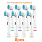 For Oral-B Dupont Bristle Electric Toothbrush Heads Whiten Teeth Daily Clean Soft Care Teeth Function D100 D25 D30 4/8/16pcs