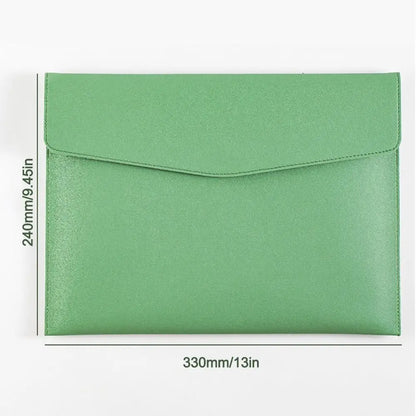 Stationery Dustproof Leather Leather Document Pouch Large Capacity A4 Leather File Folder File Bag for Men
