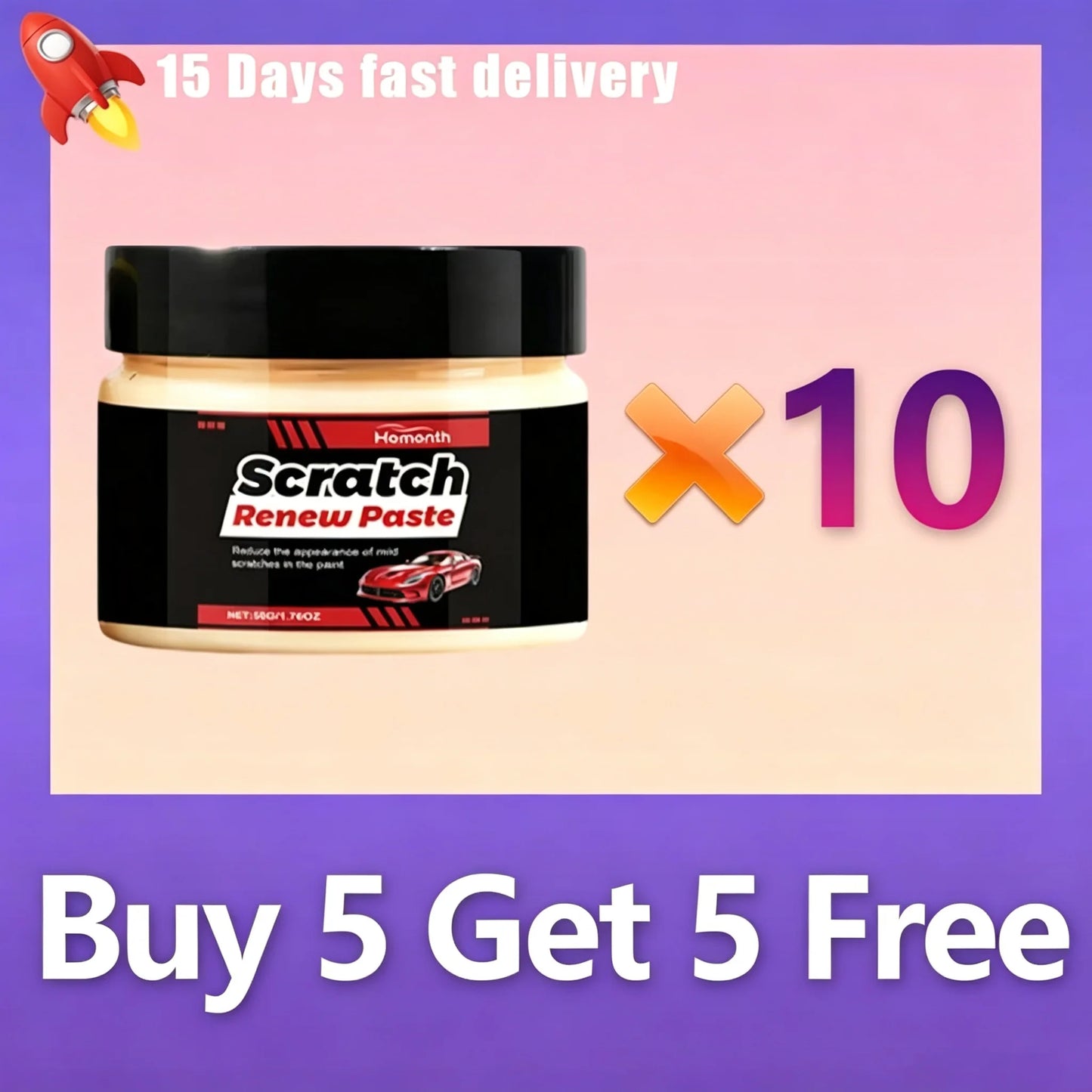 Car Scratch Remover Cream, Professional Auto Paint Polishing Paste for Scratch Care and Glossy Surface Renewal