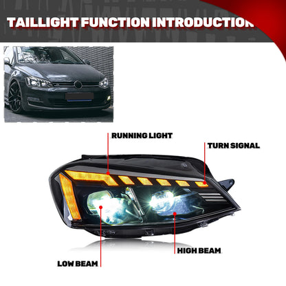 LED Headlights For VW Volkswagen Jetta 2011-2018 MK6 Start-up Animation Sequential Turn Signal Front Lamps Assembly