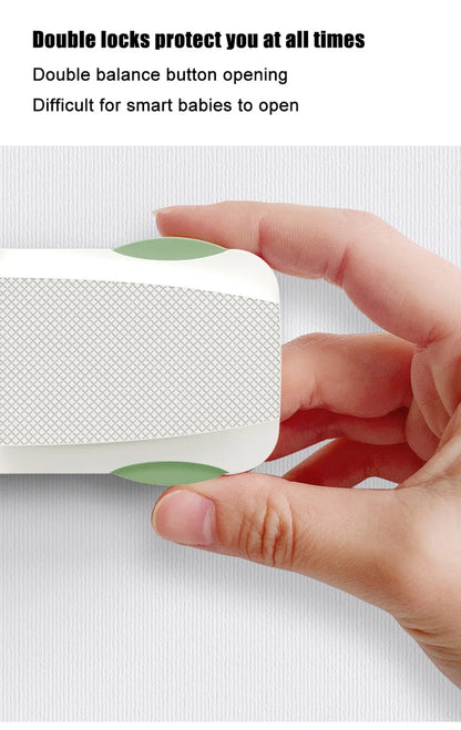 White Drawer Lock Baby Safety Protection Double Use Right Angle Cabinet Door Locks Kids Protector Multi-Function Plastic Buckle