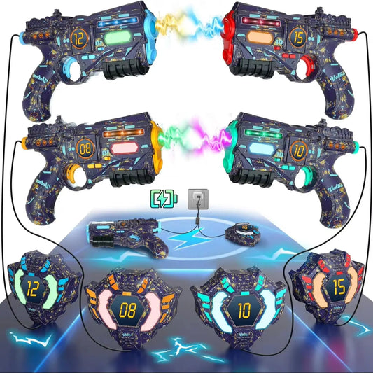 VATOS Infrared Laser Tag Guns Toy Set 4X Receivers Pistols Data SYNC Shooting Guns Game Outdoor Indoor Team Battles for Kids Boys Christmas Gifts