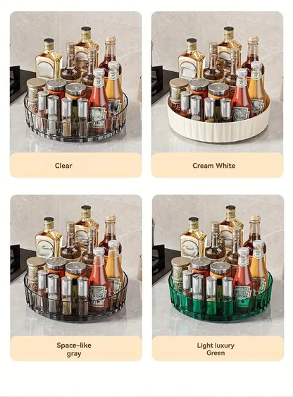 360°Rotating Rotating Spice Rack Organizer For Bathroom Kitchen Countertop Easy Access and Efficient Storage Desktop Storage Box