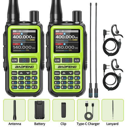 1/2PCS BAOFENG UV-5R Mini Walkie Talkie Dual PTT Wireless Bluetooth Programming Multi-Band Type-C Charge Long Range Ham Radio