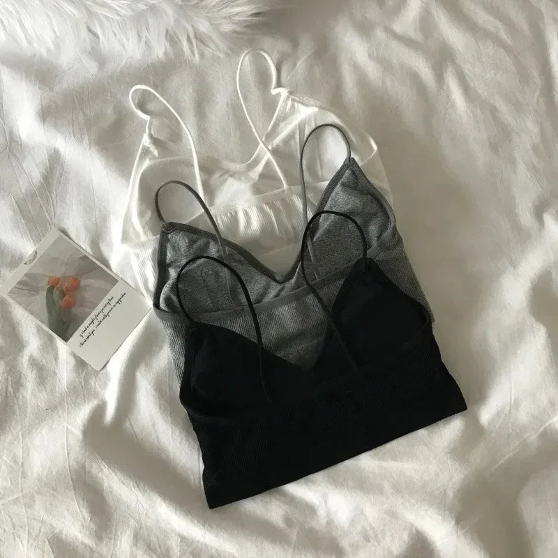 Women's Sports Bra Set Underwear Bra Korean Style Push Up No Steel Ring Bra Sexy Tube Top High Elastic Panty Set